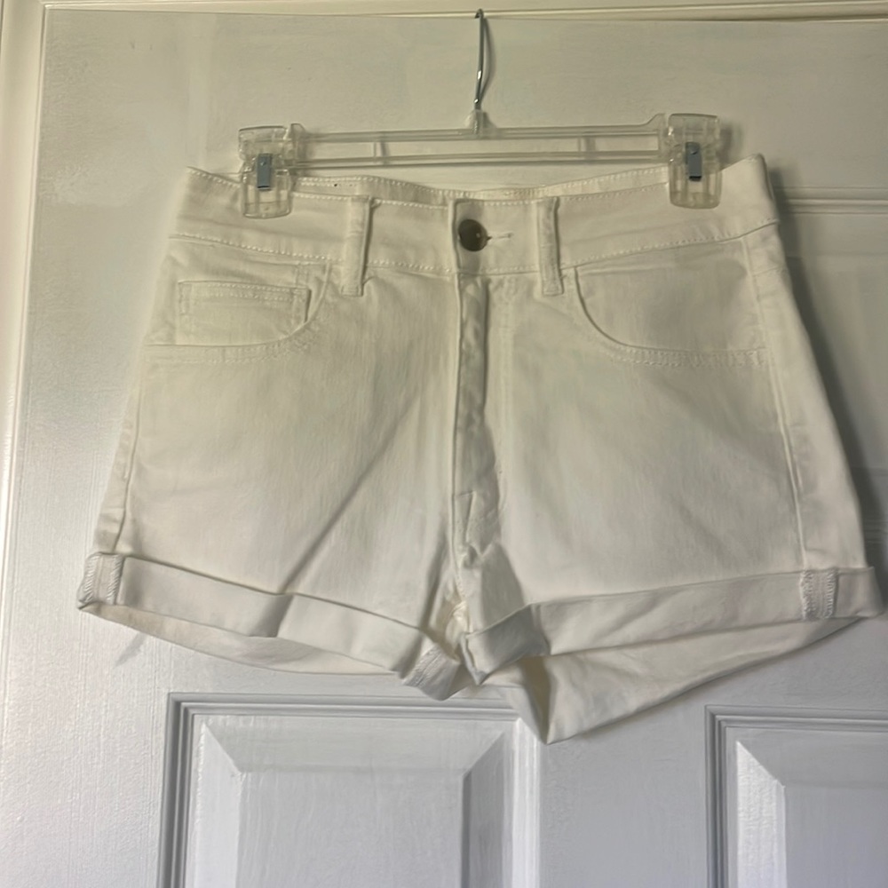 American Eagle White High Rise Jean Shorts